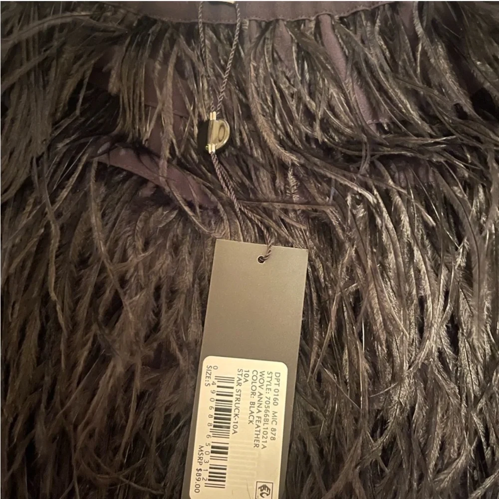 Gianni Bini Black Feather Tube Top - Picture 3 of 4